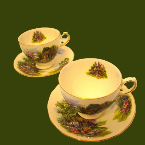 Vintage Royal Vale home country sets (4 available) bone china made in England - Picture 2 of 4